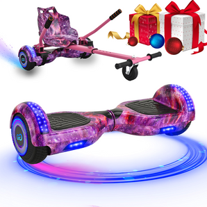 6.5″ Hoverboard & Kart Bundle – CE Certified Kids Hoverboard with LED Lights (UK)
